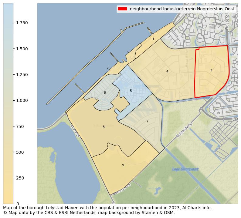 Map of the borough Lelystad-Haven with the population per neighbourhood in 2023. This page shows a lot of information about residents (such as the distribution by age groups, family composition, gender, native or Dutch with an immigration background, ...), homes (numbers, types, price development, use, type of property, ...) and more (car ownership, energy consumption, ...) based on open data from the Dutch Central Bureau of Statistics and various other sources!