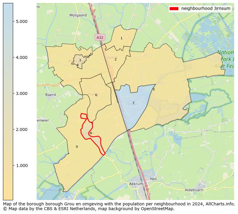 Image of the neighbourhood Jirnsum at the map. This image is used as introduction to this page. This page shows a lot of information about the population in the neighbourhood Jirnsum (such as the distribution by age groups of the residents, the composition of households, whether inhabitants are natives or Dutch with an immigration background, data about the houses (numbers, types, price development, use, type of property, ...) and more (car ownership, energy consumption, ...) based on open data from the Dutch Central Bureau of Statistics and various other sources!