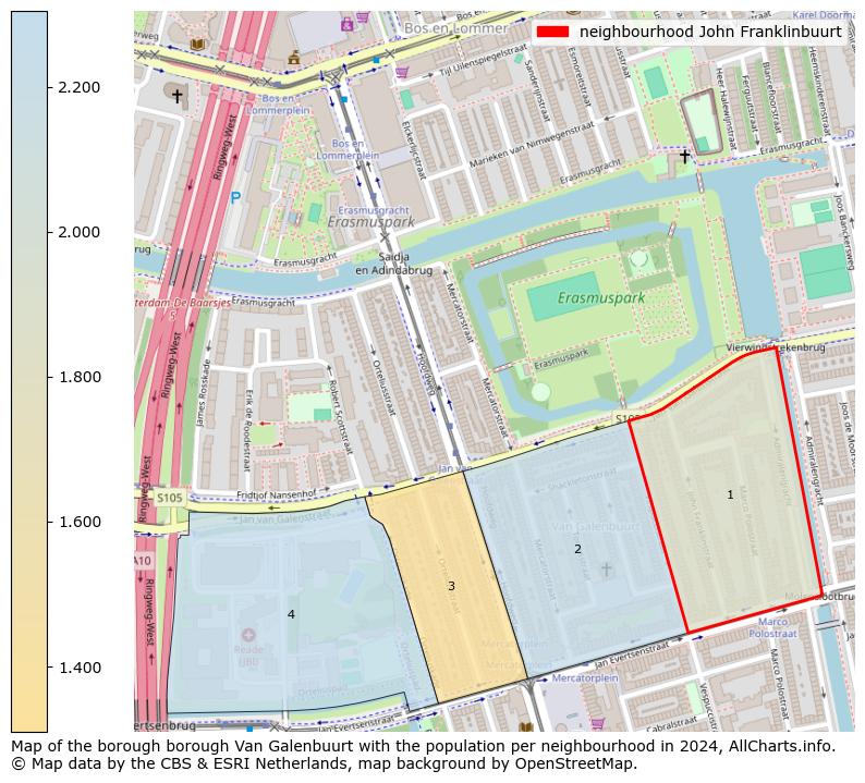 Image of the neighbourhood John Franklinbuurt at the map. This image is used as introduction to this page. This page shows a lot of information about the population in the neighbourhood John Franklinbuurt (such as the distribution by age groups of the residents, the composition of households, whether inhabitants are natives or Dutch with an immigration background, data about the houses (numbers, types, price development, use, type of property, ...) and more (car ownership, energy consumption, ...) based on open data from the Dutch Central Bureau of Statistics and various other sources!