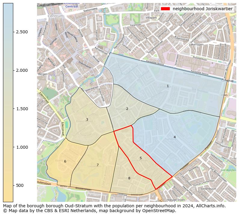 Image of the neighbourhood Joriskwartier at the map. This image is used as introduction to this page. This page shows a lot of information about the population in the neighbourhood Joriskwartier (such as the distribution by age groups of the residents, the composition of households, whether inhabitants are natives or Dutch with an immigration background, data about the houses (numbers, types, price development, use, type of property, ...) and more (car ownership, energy consumption, ...) based on open data from the Dutch Central Bureau of Statistics and various other sources!