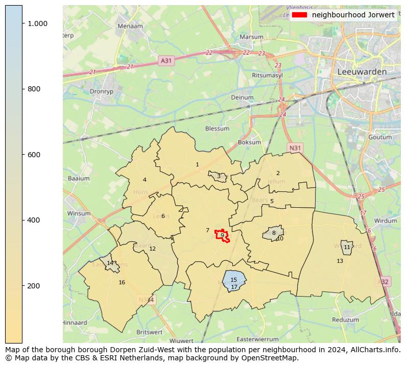 Image of the neighbourhood Jorwert at the map. This image is used as introduction to this page. This page shows a lot of information about the population in the neighbourhood Jorwert (such as the distribution by age groups of the residents, the composition of households, whether inhabitants are natives or Dutch with an immigration background, data about the houses (numbers, types, price development, use, type of property, ...) and more (car ownership, energy consumption, ...) based on open data from the Dutch Central Bureau of Statistics and various other sources!