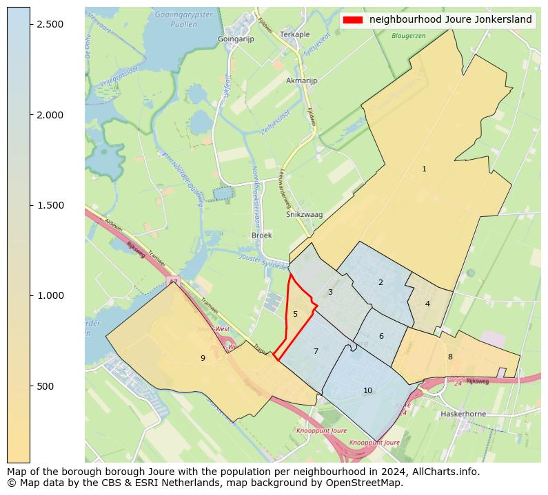 Image of the neighbourhood Joure Jonkersland at the map. This image is used as introduction to this page. This page shows a lot of information about the population in the neighbourhood Joure Jonkersland (such as the distribution by age groups of the residents, the composition of households, whether inhabitants are natives or Dutch with an immigration background, data about the houses (numbers, types, price development, use, type of property, ...) and more (car ownership, energy consumption, ...) based on open data from the Dutch Central Bureau of Statistics and various other sources!