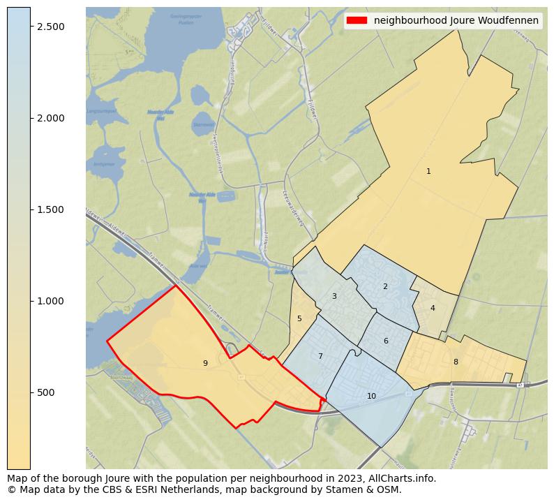 Map of the borough Joure with the population per neighbourhood in 2023. This page shows a lot of information about residents (such as the distribution by age groups, family composition, gender, native or Dutch with an immigration background, ...), homes (numbers, types, price development, use, type of property, ...) and more (car ownership, energy consumption, ...) based on open data from the Dutch Central Bureau of Statistics and various other sources!