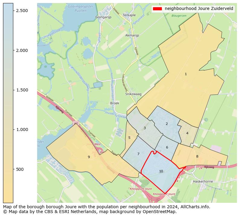 Image of the neighbourhood Joure Zuiderveld at the map. This image is used as introduction to this page. This page shows a lot of information about the population in the neighbourhood Joure Zuiderveld (such as the distribution by age groups of the residents, the composition of households, whether inhabitants are natives or Dutch with an immigration background, data about the houses (numbers, types, price development, use, type of property, ...) and more (car ownership, energy consumption, ...) based on open data from the Dutch Central Bureau of Statistics and various other sources!