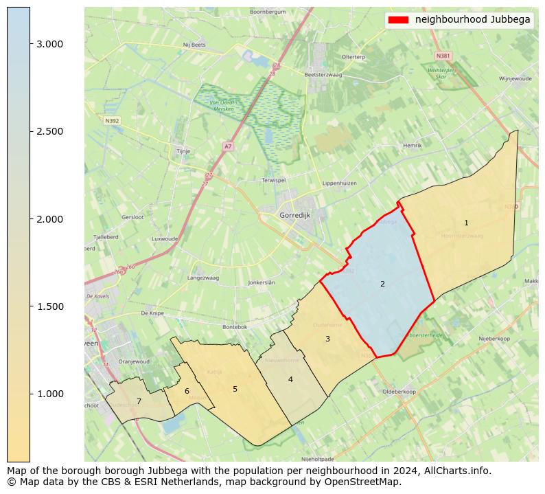 Image of the neighbourhood Jubbega at the map. This image is used as introduction to this page. This page shows a lot of information about the population in the neighbourhood Jubbega (such as the distribution by age groups of the residents, the composition of households, whether inhabitants are natives or Dutch with an immigration background, data about the houses (numbers, types, price development, use, type of property, ...) and more (car ownership, energy consumption, ...) based on open data from the Dutch Central Bureau of Statistics and various other sources!