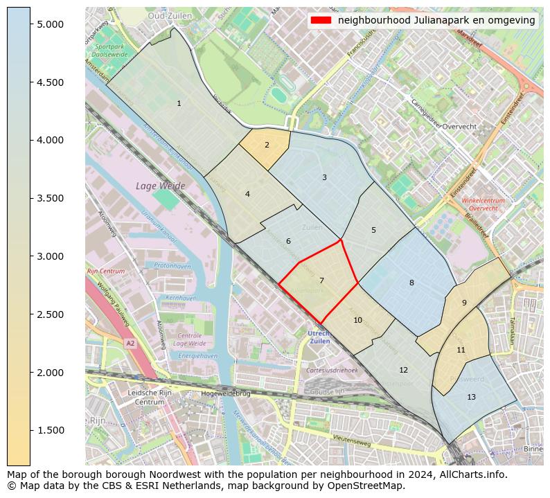 Image of the neighbourhood Julianapark en omgeving at the map. This image is used as introduction to this page. This page shows a lot of information about the population in the neighbourhood Julianapark en omgeving (such as the distribution by age groups of the residents, the composition of households, whether inhabitants are natives or Dutch with an immigration background, data about the houses (numbers, types, price development, use, type of property, ...) and more (car ownership, energy consumption, ...) based on open data from the Dutch Central Bureau of Statistics and various other sources!