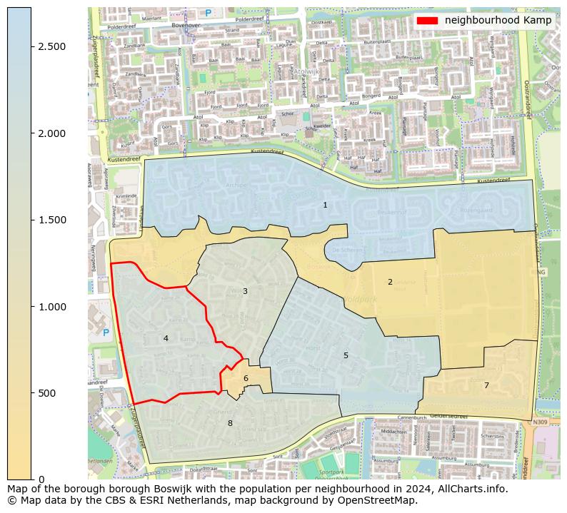 Image of the neighbourhood Kamp at the map. This image is used as introduction to this page. This page shows a lot of information about the population in the neighbourhood Kamp (such as the distribution by age groups of the residents, the composition of households, whether inhabitants are natives or Dutch with an immigration background, data about the houses (numbers, types, price development, use, type of property, ...) and more (car ownership, energy consumption, ...) based on open data from the Dutch Central Bureau of Statistics and various other sources!