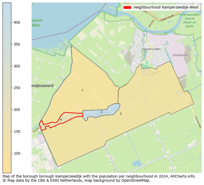 Image of the neighbourhood Kamperzeedijk-West at the map. This image is used as introduction to this page. This page shows a lot of information about the population in the neighbourhood Kamperzeedijk-West (such as the distribution by age groups of the residents, the composition of households, whether inhabitants are natives or Dutch with an immigration background, data about the houses (numbers, types, price development, use, type of property, ...) and more (car ownership, energy consumption, ...) based on open data from the Dutch Central Bureau of Statistics and various other sources!