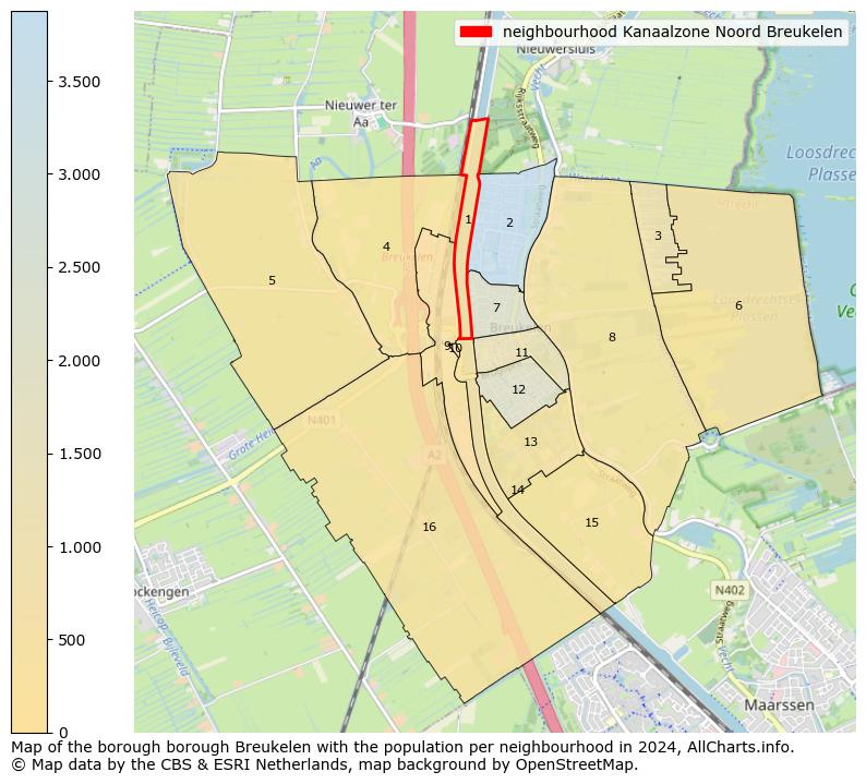 Image of the neighbourhood Kanaalzone Noord Breukelen at the map. This image is used as introduction to this page. This page shows a lot of information about the population in the neighbourhood Kanaalzone Noord Breukelen (such as the distribution by age groups of the residents, the composition of households, whether inhabitants are natives or Dutch with an immigration background, data about the houses (numbers, types, price development, use, type of property, ...) and more (car ownership, energy consumption, ...) based on open data from the Dutch Central Bureau of Statistics and various other sources!