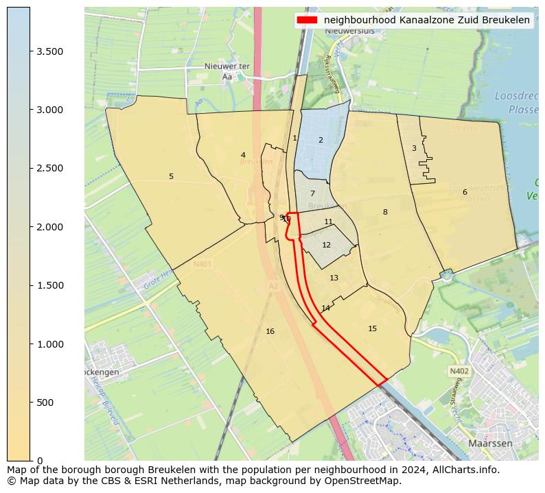 Image of the neighbourhood Kanaalzone Zuid Breukelen at the map. This image is used as introduction to this page. This page shows a lot of information about the population in the neighbourhood Kanaalzone Zuid Breukelen (such as the distribution by age groups of the residents, the composition of households, whether inhabitants are natives or Dutch with an immigration background, data about the houses (numbers, types, price development, use, type of property, ...) and more (car ownership, energy consumption, ...) based on open data from the Dutch Central Bureau of Statistics and various other sources!