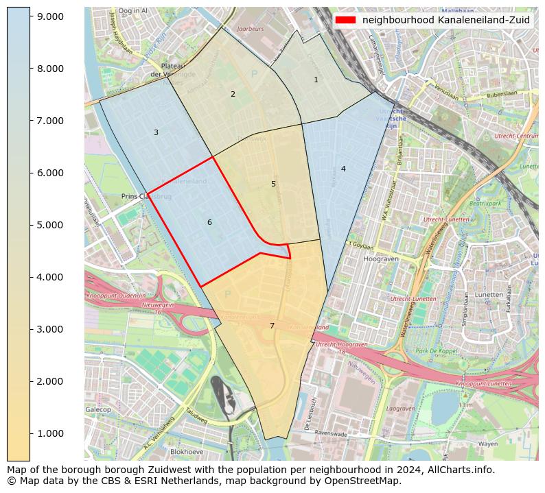 Image of the neighbourhood Kanaleneiland-Zuid at the map. This image is used as introduction to this page. This page shows a lot of information about the population in the neighbourhood Kanaleneiland-Zuid (such as the distribution by age groups of the residents, the composition of households, whether inhabitants are natives or Dutch with an immigration background, data about the houses (numbers, types, price development, use, type of property, ...) and more (car ownership, energy consumption, ...) based on open data from the Dutch Central Bureau of Statistics and various other sources!