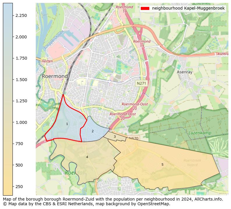 Image of the neighbourhood Kapel-Muggenbroek at the map. This image is used as introduction to this page. This page shows a lot of information about the population in the neighbourhood Kapel-Muggenbroek (such as the distribution by age groups of the residents, the composition of households, whether inhabitants are natives or Dutch with an immigration background, data about the houses (numbers, types, price development, use, type of property, ...) and more (car ownership, energy consumption, ...) based on open data from the Dutch Central Bureau of Statistics and various other sources!