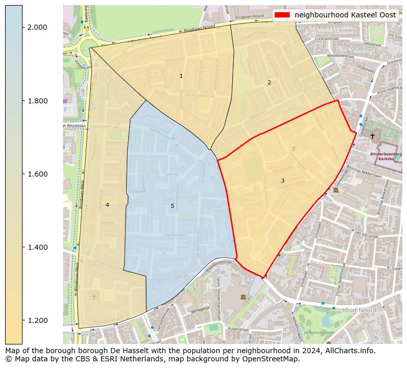 Image of the neighbourhood Kasteel Oost at the map. This image is used as introduction to this page. This page shows a lot of information about the population in the neighbourhood Kasteel Oost (such as the distribution by age groups of the residents, the composition of households, whether inhabitants are natives or Dutch with an immigration background, data about the houses (numbers, types, price development, use, type of property, ...) and more (car ownership, energy consumption, ...) based on open data from the Dutch Central Bureau of Statistics and various other sources!