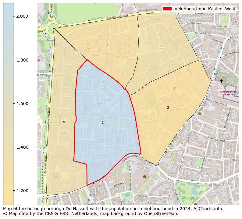 Image of the neighbourhood Kasteel West at the map. This image is used as introduction to this page. This page shows a lot of information about the population in the neighbourhood Kasteel West (such as the distribution by age groups of the residents, the composition of households, whether inhabitants are natives or Dutch with an immigration background, data about the houses (numbers, types, price development, use, type of property, ...) and more (car ownership, energy consumption, ...) based on open data from the Dutch Central Bureau of Statistics and various other sources!