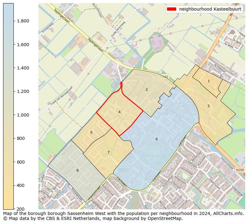 Image of the neighbourhood Kasteelbuurt at the map. This image is used as introduction to this page. This page shows a lot of information about the population in the neighbourhood Kasteelbuurt (such as the distribution by age groups of the residents, the composition of households, whether inhabitants are natives or Dutch with an immigration background, data about the houses (numbers, types, price development, use, type of property, ...) and more (car ownership, energy consumption, ...) based on open data from the Dutch Central Bureau of Statistics and various other sources!