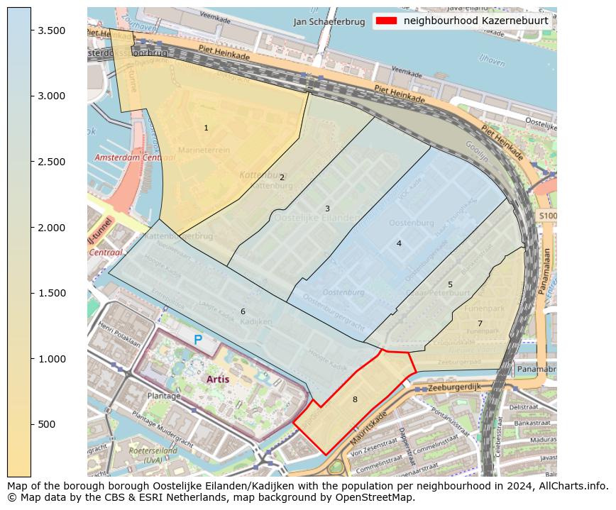 Image of the neighbourhood Kazernebuurt at the map. This image is used as introduction to this page. This page shows a lot of information about the population in the neighbourhood Kazernebuurt (such as the distribution by age groups of the residents, the composition of households, whether inhabitants are natives or Dutch with an immigration background, data about the houses (numbers, types, price development, use, type of property, ...) and more (car ownership, energy consumption, ...) based on open data from the Dutch Central Bureau of Statistics and various other sources!