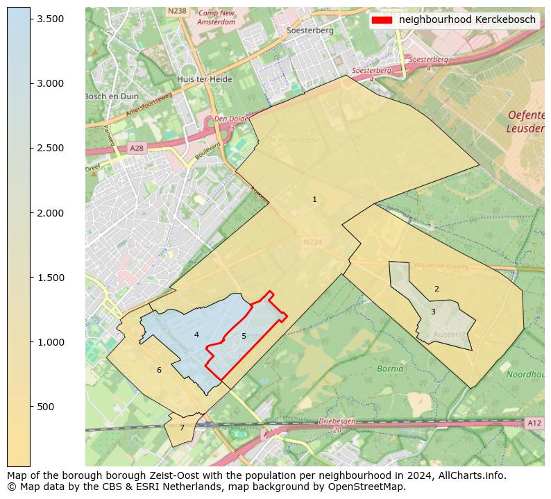 Image of the neighbourhood Kerckebosch at the map. This image is used as introduction to this page. This page shows a lot of information about the population in the neighbourhood Kerckebosch (such as the distribution by age groups of the residents, the composition of households, whether inhabitants are natives or Dutch with an immigration background, data about the houses (numbers, types, price development, use, type of property, ...) and more (car ownership, energy consumption, ...) based on open data from the Dutch Central Bureau of Statistics and various other sources!