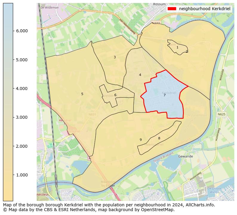 Image of the neighbourhood Kerkdriel at the map. This image is used as introduction to this page. This page shows a lot of information about the population in the neighbourhood Kerkdriel (such as the distribution by age groups of the residents, the composition of households, whether inhabitants are natives or Dutch with an immigration background, data about the houses (numbers, types, price development, use, type of property, ...) and more (car ownership, energy consumption, ...) based on open data from the Dutch Central Bureau of Statistics and various other sources!