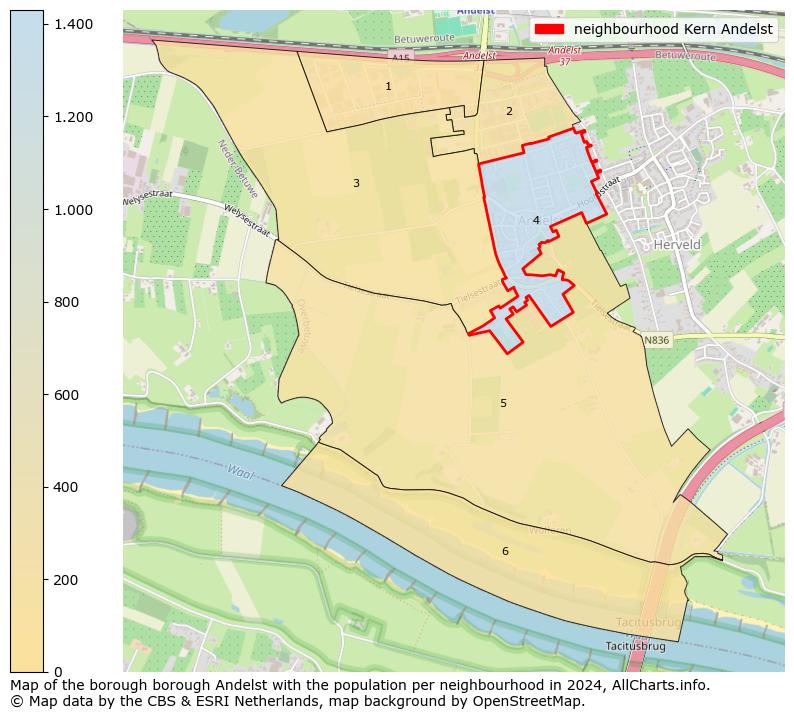 Image of the neighbourhood Kern Andelst at the map. This image is used as introduction to this page. This page shows a lot of information about the population in the neighbourhood Kern Andelst (such as the distribution by age groups of the residents, the composition of households, whether inhabitants are natives or Dutch with an immigration background, data about the houses (numbers, types, price development, use, type of property, ...) and more (car ownership, energy consumption, ...) based on open data from the Dutch Central Bureau of Statistics and various other sources!