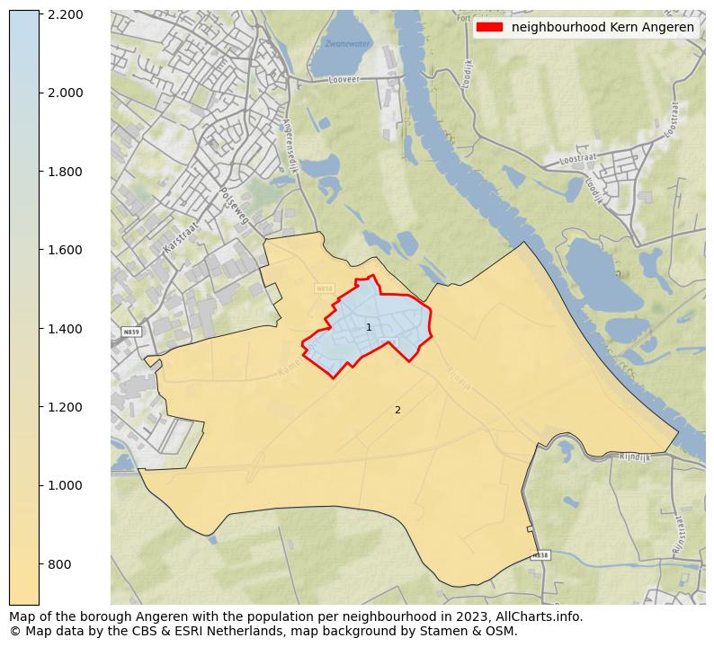 Map of the borough Angeren with the population per neighbourhood in 2023. This page shows a lot of information about residents (such as the distribution by age groups, family composition, gender, native or Dutch with an immigration background, ...), homes (numbers, types, price development, use, type of property, ...) and more (car ownership, energy consumption, ...) based on open data from the Dutch Central Bureau of Statistics and various other sources!