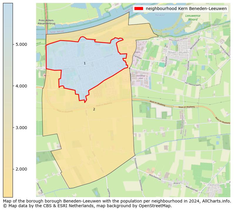 Image of the neighbourhood Kern Beneden-Leeuwen at the map. This image is used as introduction to this page. This page shows a lot of information about the population in the neighbourhood Kern Beneden-Leeuwen (such as the distribution by age groups of the residents, the composition of households, whether inhabitants are natives or Dutch with an immigration background, data about the houses (numbers, types, price development, use, type of property, ...) and more (car ownership, energy consumption, ...) based on open data from the Dutch Central Bureau of Statistics and various other sources!