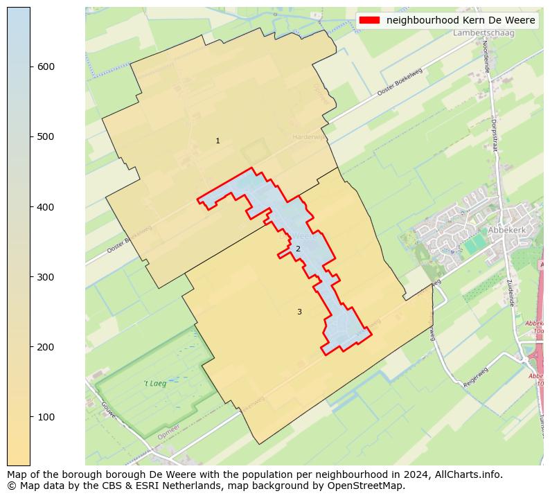 Image of the neighbourhood Kern De Weere at the map. This image is used as introduction to this page. This page shows a lot of information about the population in the neighbourhood Kern De Weere (such as the distribution by age groups of the residents, the composition of households, whether inhabitants are natives or Dutch with an immigration background, data about the houses (numbers, types, price development, use, type of property, ...) and more (car ownership, energy consumption, ...) based on open data from the Dutch Central Bureau of Statistics and various other sources!