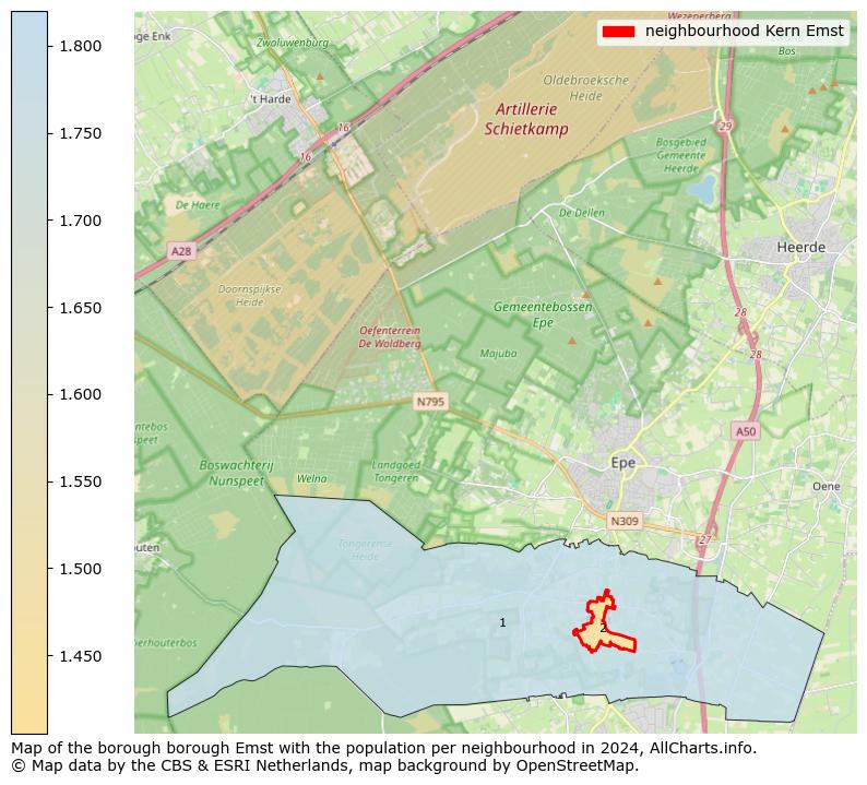 Image of the neighbourhood Kern Emst at the map. This image is used as introduction to this page. This page shows a lot of information about the population in the neighbourhood Kern Emst (such as the distribution by age groups of the residents, the composition of households, whether inhabitants are natives or Dutch with an immigration background, data about the houses (numbers, types, price development, use, type of property, ...) and more (car ownership, energy consumption, ...) based on open data from the Dutch Central Bureau of Statistics and various other sources!