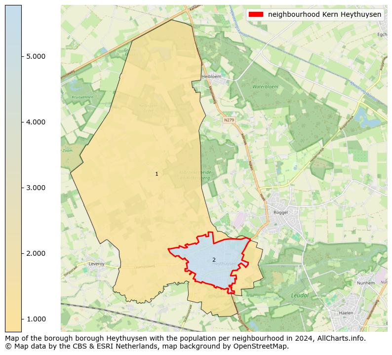 Image of the neighbourhood Kern Heythuysen at the map. This image is used as introduction to this page. This page shows a lot of information about the population in the neighbourhood Kern Heythuysen (such as the distribution by age groups of the residents, the composition of households, whether inhabitants are natives or Dutch with an immigration background, data about the houses (numbers, types, price development, use, type of property, ...) and more (car ownership, energy consumption, ...) based on open data from the Dutch Central Bureau of Statistics and various other sources!