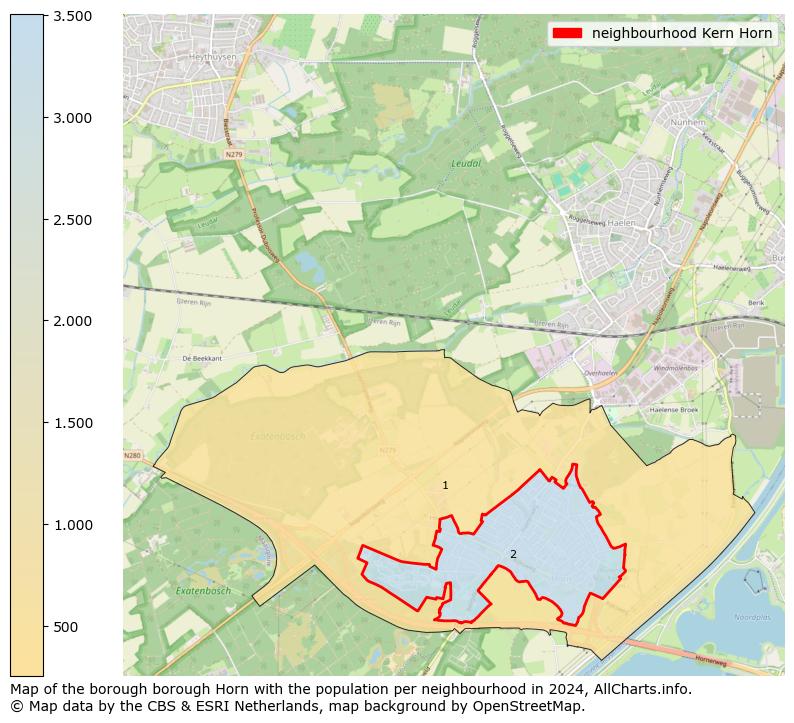 Image of the neighbourhood Kern Horn at the map. This image is used as introduction to this page. This page shows a lot of information about the population in the neighbourhood Kern Horn (such as the distribution by age groups of the residents, the composition of households, whether inhabitants are natives or Dutch with an immigration background, data about the houses (numbers, types, price development, use, type of property, ...) and more (car ownership, energy consumption, ...) based on open data from the Dutch Central Bureau of Statistics and various other sources!