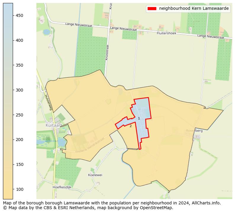 Image of the neighbourhood Kern Lamswaarde at the map. This image is used as introduction to this page. This page shows a lot of information about the population in the neighbourhood Kern Lamswaarde (such as the distribution by age groups of the residents, the composition of households, whether inhabitants are natives or Dutch with an immigration background, data about the houses (numbers, types, price development, use, type of property, ...) and more (car ownership, energy consumption, ...) based on open data from the Dutch Central Bureau of Statistics and various other sources!