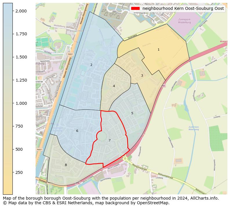 Image of the neighbourhood Kern Oost-Souburg Oost at the map. This image is used as introduction to this page. This page shows a lot of information about the population in the neighbourhood Kern Oost-Souburg Oost (such as the distribution by age groups of the residents, the composition of households, whether inhabitants are natives or Dutch with an immigration background, data about the houses (numbers, types, price development, use, type of property, ...) and more (car ownership, energy consumption, ...) based on open data from the Dutch Central Bureau of Statistics and various other sources!