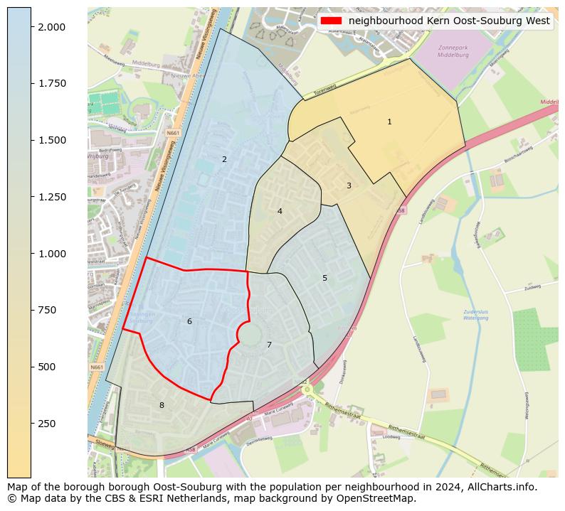 Image of the neighbourhood Kern Oost-Souburg West at the map. This image is used as introduction to this page. This page shows a lot of information about the population in the neighbourhood Kern Oost-Souburg West (such as the distribution by age groups of the residents, the composition of households, whether inhabitants are natives or Dutch with an immigration background, data about the houses (numbers, types, price development, use, type of property, ...) and more (car ownership, energy consumption, ...) based on open data from the Dutch Central Bureau of Statistics and various other sources!