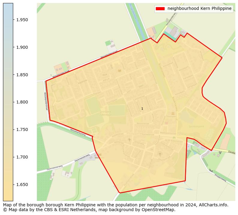 Image of the neighbourhood Kern Philippine at the map. This image is used as introduction to this page. This page shows a lot of information about the population in the neighbourhood Kern Philippine (such as the distribution by age groups of the residents, the composition of households, whether inhabitants are natives or Dutch with an immigration background, data about the houses (numbers, types, price development, use, type of property, ...) and more (car ownership, energy consumption, ...) based on open data from the Dutch Central Bureau of Statistics and various other sources!