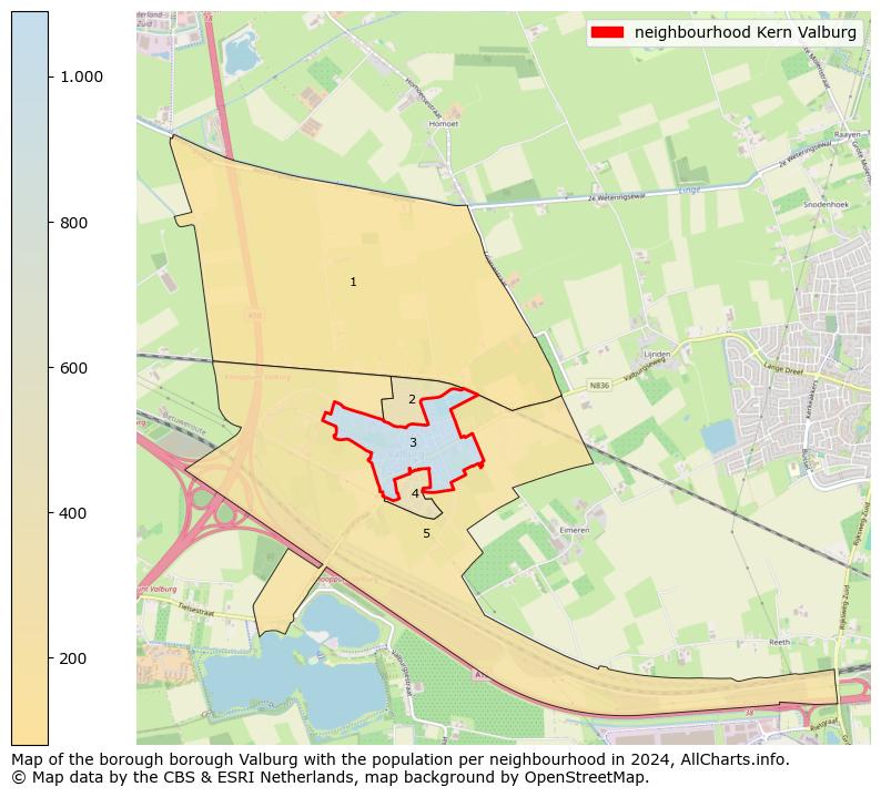 Image of the neighbourhood Kern Valburg at the map. This image is used as introduction to this page. This page shows a lot of information about the population in the neighbourhood Kern Valburg (such as the distribution by age groups of the residents, the composition of households, whether inhabitants are natives or Dutch with an immigration background, data about the houses (numbers, types, price development, use, type of property, ...) and more (car ownership, energy consumption, ...) based on open data from the Dutch Central Bureau of Statistics and various other sources!