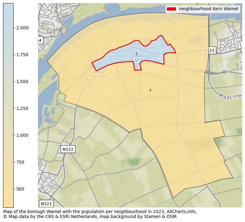 Map of the borough Wamel with the population per neighbourhood in 2023. This page shows a lot of information about residents (such as the distribution by age groups, family composition, gender, native or Dutch with an immigration background, ...), homes (numbers, types, price development, use, type of property, ...) and more (car ownership, energy consumption, ...) based on open data from the Dutch Central Bureau of Statistics and various other sources!