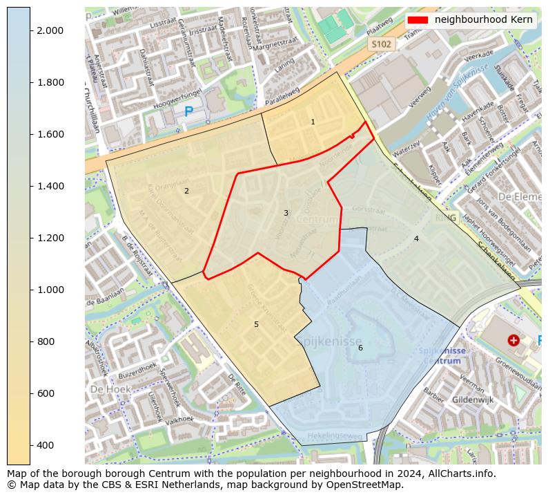 Image of the neighbourhood Kern at the map. This image is used as introduction to this page. This page shows a lot of information about the population in the neighbourhood Kern (such as the distribution by age groups of the residents, the composition of households, whether inhabitants are natives or Dutch with an immigration background, data about the houses (numbers, types, price development, use, type of property, ...) and more (car ownership, energy consumption, ...) based on open data from the Dutch Central Bureau of Statistics and various other sources!