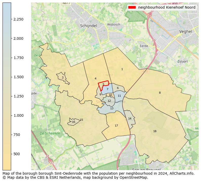 Image of the neighbourhood Kienehoef Noord at the map. This image is used as introduction to this page. This page shows a lot of information about the population in the neighbourhood Kienehoef Noord (such as the distribution by age groups of the residents, the composition of households, whether inhabitants are natives or Dutch with an immigration background, data about the houses (numbers, types, price development, use, type of property, ...) and more (car ownership, energy consumption, ...) based on open data from the Dutch Central Bureau of Statistics and various other sources!