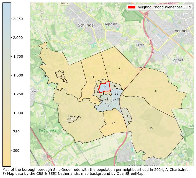 Image of the neighbourhood Kienehoef Zuid at the map. This image is used as introduction to this page. This page shows a lot of information about the population in the neighbourhood Kienehoef Zuid (such as the distribution by age groups of the residents, the composition of households, whether inhabitants are natives or Dutch with an immigration background, data about the houses (numbers, types, price development, use, type of property, ...) and more (car ownership, energy consumption, ...) based on open data from the Dutch Central Bureau of Statistics and various other sources!