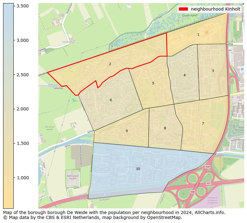 Image of the neighbourhood Kinholt at the map. This image is used as introduction to this page. This page shows a lot of information about the population in the neighbourhood Kinholt (such as the distribution by age groups of the residents, the composition of households, whether inhabitants are natives or Dutch with an immigration background, data about the houses (numbers, types, price development, use, type of property, ...) and more (car ownership, energy consumption, ...) based on open data from the Dutch Central Bureau of Statistics and various other sources!