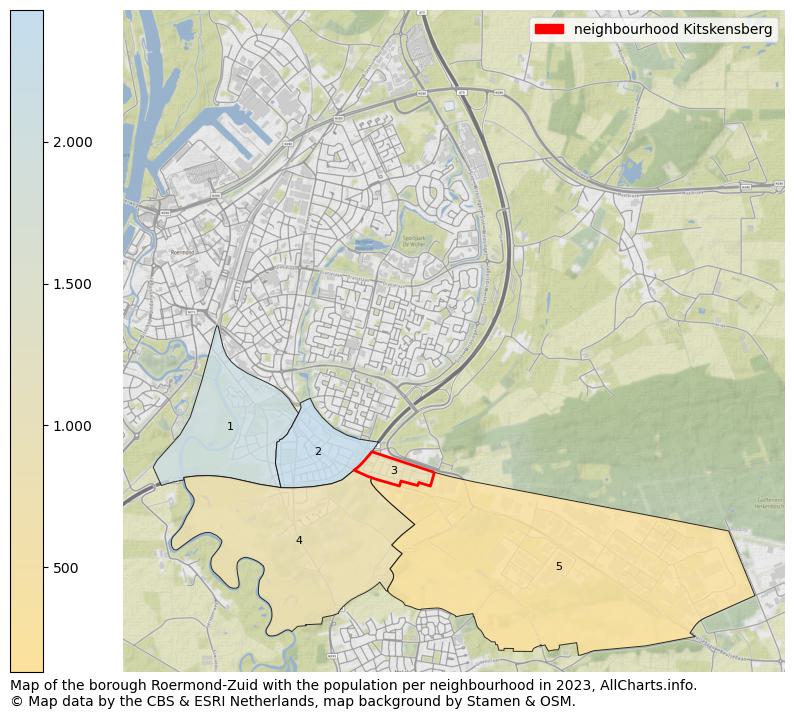 Map of the borough Roermond-Zuid with the population per neighbourhood in 2023. This page shows a lot of information about residents (such as the distribution by age groups, family composition, gender, native or Dutch with an immigration background, ...), homes (numbers, types, price development, use, type of property, ...) and more (car ownership, energy consumption, ...) based on open data from the Dutch Central Bureau of Statistics and various other sources!