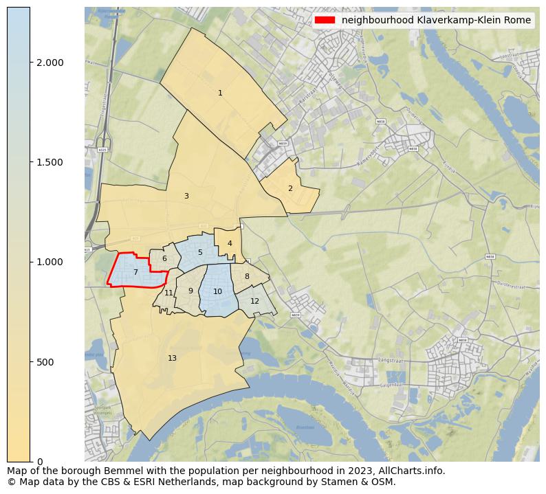 Map of the borough Bemmel with the population per neighbourhood in 2023. This page shows a lot of information about residents (such as the distribution by age groups, family composition, gender, native or Dutch with an immigration background, ...), homes (numbers, types, price development, use, type of property, ...) and more (car ownership, energy consumption, ...) based on open data from the Dutch Central Bureau of Statistics and various other sources!