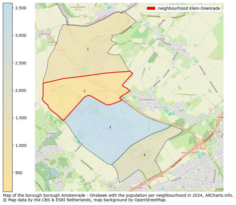 Image of the neighbourhood Klein-Doenrade at the map. This image is used as introduction to this page. This page shows a lot of information about the population in the neighbourhood Klein-Doenrade (such as the distribution by age groups of the residents, the composition of households, whether inhabitants are natives or Dutch with an immigration background, data about the houses (numbers, types, price development, use, type of property, ...) and more (car ownership, energy consumption, ...) based on open data from the Dutch Central Bureau of Statistics and various other sources!