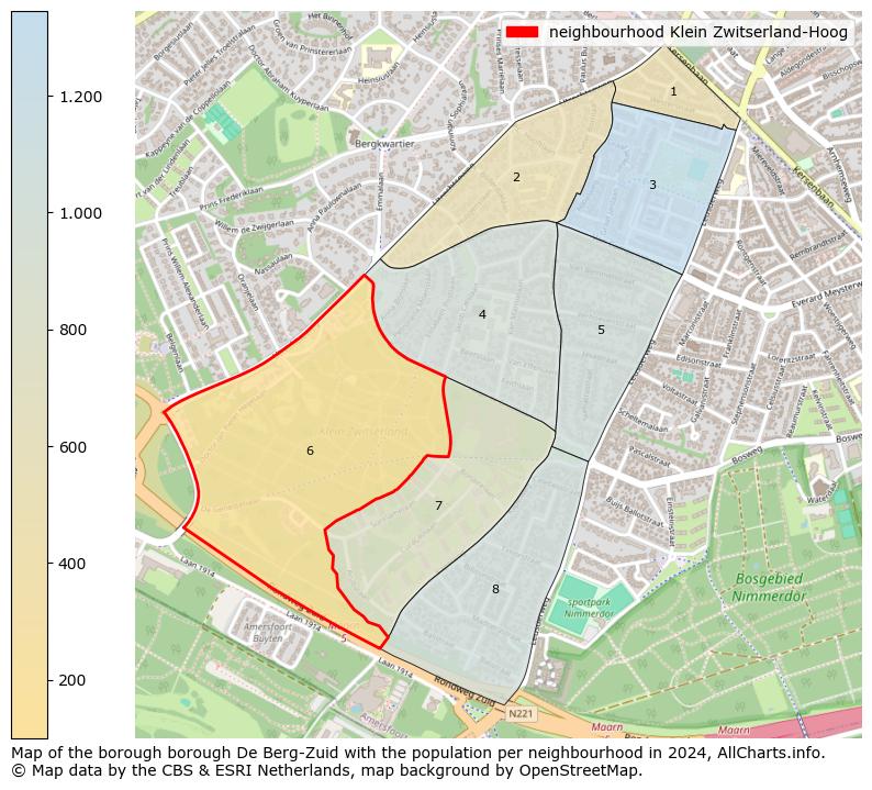 Image of the neighbourhood Klein Zwitserland-Hoog at the map. This image is used as introduction to this page. This page shows a lot of information about the population in the neighbourhood Klein Zwitserland-Hoog (such as the distribution by age groups of the residents, the composition of households, whether inhabitants are natives or Dutch with an immigration background, data about the houses (numbers, types, price development, use, type of property, ...) and more (car ownership, energy consumption, ...) based on open data from the Dutch Central Bureau of Statistics and various other sources!