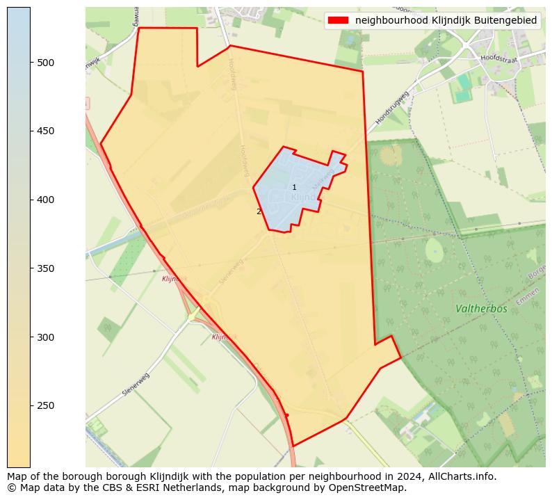 Image of the neighbourhood Klijndijk Buitengebied at the map. This image is used as introduction to this page. This page shows a lot of information about the population in the neighbourhood Klijndijk Buitengebied (such as the distribution by age groups of the residents, the composition of households, whether inhabitants are natives or Dutch with an immigration background, data about the houses (numbers, types, price development, use, type of property, ...) and more (car ownership, energy consumption, ...) based on open data from the Dutch Central Bureau of Statistics and various other sources!