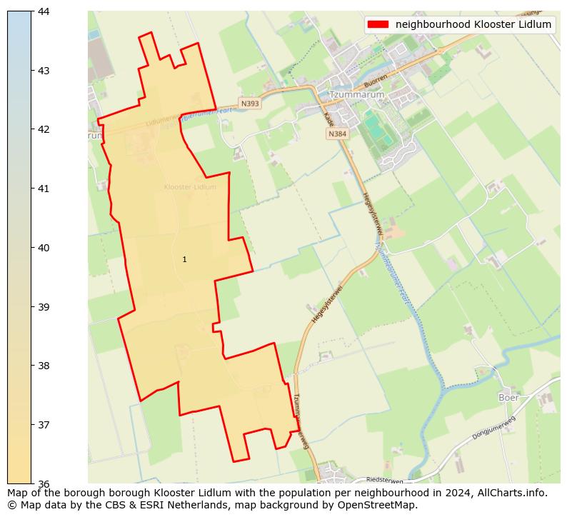 Image of the neighbourhood Klooster Lidlum at the map. This image is used as introduction to this page. This page shows a lot of information about the population in the neighbourhood Klooster Lidlum (such as the distribution by age groups of the residents, the composition of households, whether inhabitants are natives or Dutch with an immigration background, data about the houses (numbers, types, price development, use, type of property, ...) and more (car ownership, energy consumption, ...) based on open data from the Dutch Central Bureau of Statistics and various other sources!