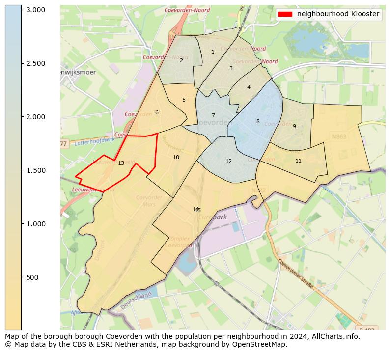 Image of the neighbourhood Klooster at the map. This image is used as introduction to this page. This page shows a lot of information about the population in the neighbourhood Klooster (such as the distribution by age groups of the residents, the composition of households, whether inhabitants are natives or Dutch with an immigration background, data about the houses (numbers, types, price development, use, type of property, ...) and more (car ownership, energy consumption, ...) based on open data from the Dutch Central Bureau of Statistics and various other sources!