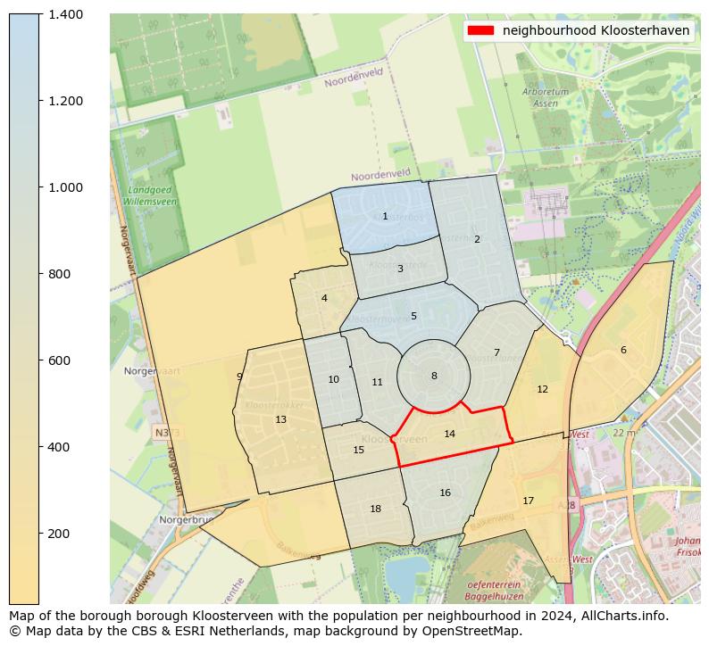 Image of the neighbourhood Kloosterhaven at the map. This image is used as introduction to this page. This page shows a lot of information about the population in the neighbourhood Kloosterhaven (such as the distribution by age groups of the residents, the composition of households, whether inhabitants are natives or Dutch with an immigration background, data about the houses (numbers, types, price development, use, type of property, ...) and more (car ownership, energy consumption, ...) based on open data from the Dutch Central Bureau of Statistics and various other sources!