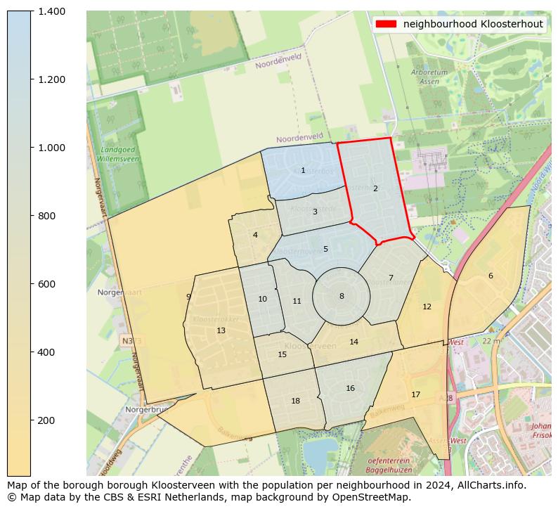 Image of the neighbourhood Kloosterhout at the map. This image is used as introduction to this page. This page shows a lot of information about the population in the neighbourhood Kloosterhout (such as the distribution by age groups of the residents, the composition of households, whether inhabitants are natives or Dutch with an immigration background, data about the houses (numbers, types, price development, use, type of property, ...) and more (car ownership, energy consumption, ...) based on open data from the Dutch Central Bureau of Statistics and various other sources!