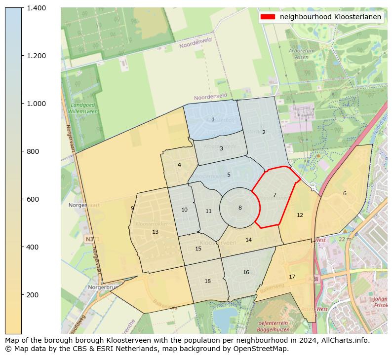 Image of the neighbourhood Kloosterlanen at the map. This image is used as introduction to this page. This page shows a lot of information about the population in the neighbourhood Kloosterlanen (such as the distribution by age groups of the residents, the composition of households, whether inhabitants are natives or Dutch with an immigration background, data about the houses (numbers, types, price development, use, type of property, ...) and more (car ownership, energy consumption, ...) based on open data from the Dutch Central Bureau of Statistics and various other sources!