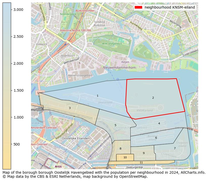 Image of the neighbourhood KNSM-eiland at the map. This image is used as introduction to this page. This page shows a lot of information about the population in the neighbourhood KNSM-eiland (such as the distribution by age groups of the residents, the composition of households, whether inhabitants are natives or Dutch with an immigration background, data about the houses (numbers, types, price development, use, type of property, ...) and more (car ownership, energy consumption, ...) based on open data from the Dutch Central Bureau of Statistics and various other sources!